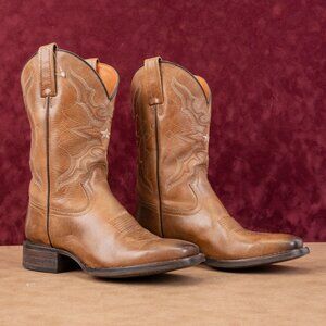 Idyllwind Women Cross Western Cowboy Brown Leather Slip-on Square Toe Boots 8.5